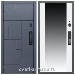 Двери МДФ для квартиры, Умная входная смарт-дверь Армада Аккорд МДФ 10 мм Kaadas K9 / МДФ 16 мм СБ-16 Белый матовый