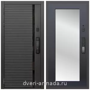 Входные двери лофт, Умная входная смарт-дверь Армада Каскад BLACK МДФ 10 мм Kaadas K9 / МДФ 16 мм ФЛЗ-Пастораль, Венге