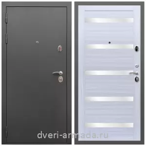 Антивандальные для квартир, Дверь входная Армада Гарант / МДФ 16 мм СБ-14 Сандал белый стекло белое