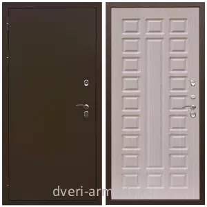 Двери в деревянный дом, Дверь входная утепленная для загородного дома Армада Термо Молоток коричневый/ МДФ 16 мм ФЛ-183 Сандал белый от производителя