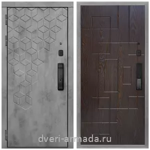 Входные двери лофт, Дверь входная Армада Квадро МДФ 16 мм Kaadas K9 / МДФ 16 мм ФЛ-57 Дуб шоколад