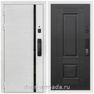 Входные двери 960х2050, Умная входная смарт-дверь Армада Каскад WHITE МДФ 10 мм Kaadas K9 / МДФ 16 мм ФЛ-2 Венге