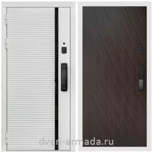 Современные входные двери, Умная входная смарт-дверь Армада Каскад WHITE МДФ 10 мм Kaadas K9 / МДФ 16 мм ФЛ-86 Венге структурный