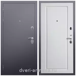 Входные двери МДФ для офиса, Дверь входная Армада Люкс Антик серебро / МДФ 16 мм ФЛ-119 Белый матовый