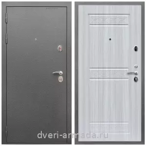 Входные двери с тремя петлями, Дверь входная Армада Оптима Антик серебро / МДФ 10 мм ФЛ-242 Сандал белый