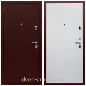 Входные двери МДФ для офиса, Дверь входная утепленная Армада Люкс Антик медь / МДФ 10 мм Гладкая белый матовый