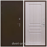 Двери в деревянный дом, Дверь входная в деревянный дом Армада Термо Молоток коричневый/ ФЛ-243 Дуб белёный с панелями МДФ