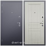 Двери оптом, Металлическая недорогая дверь входная в квартиру Армада Люкс Антик серебро / ФЛ-243 Лиственница беж с зеркалом широкая